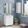 Columna De Baño Supendida Con 1 Puerta, Color Blanco Brillo