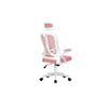 Silla Oficina | Silla De Escritorio Ergonómica Con Reposabrazos Plegables | Altura Ajustable | Soporte Lumbar | Silla Giratoria Para Ordenador Con Cojín De Asiento Acolchado | Color Rosa