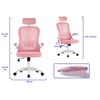 Silla Oficina | Silla De Escritorio Ergonómica Con Reposabrazos Plegables | Altura Ajustable | Soporte Lumbar | Silla Giratoria Para Ordenador Con Cojín De Asiento Acolchado | Color Rosa