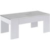 Mesa Centro Elevable, Color Gris Cemento Y Blanco Artik, Medida: 100x50x45 Cm