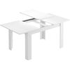 Mesa De Comedor 90x140, Extensible A 190 Cm, Color Blanco Artik