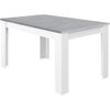 Mesa De Comedor 90x140 Cm, Extenisble A 190 Cm, Color Gris Cemento Y Blanco Artik