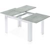 Mesa De Comedor 90x140 Cm, Extenisble A 190 Cm, Color Gris Cemento Y Blanco Artik