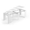 Consola Para Comedor Extensible, Color Blanco Brillo, Medidas: 90 Ancho X 78 Alto, Extensible De 51 Cm A 237 Cm