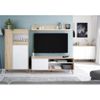 Mueble Tv Y Estante, Color Roble Canadian Y Blanco Artik