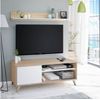 Mueble Tv Y Estante, Color Roble Canadian Y Blanco Artik