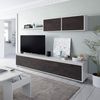 Conjunto Para Salón, Mueble Tv Y Módulo Superior, Color Blanco Artik Y Óxido