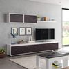 Conjunto Para Salón, Mueble Tv Y Módulo Superior, Color Blanco Artik Y Óxido