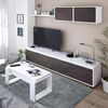 Conjunto Para Salón, Mueble Tv Y Módulo Superior, Color Blanco Artik Y Óxido