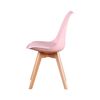 Silla Rosa Asiento Acolchado En Piel Sintética Patas En Madera Color Haya - Spazioluzio