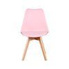 Silla Rosa Asiento Acolchado En Piel Sintética Patas En Madera Color Haya - Spazioluzio