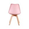 Silla Rosa Asiento Acolchado En Piel Sintética Patas En Madera Color Haya - Spazioluzio