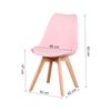 Silla Rosa Asiento Acolchado En Piel Sintética Patas En Madera Color Haya - Spazioluzio