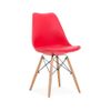 Silla Haus Roja Estilo Nordico Acolchado En Piel Sintética Patas En Madera 49 X 52,5 X 84 Cm Spazioluzio