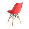 Silla Haus Roja Estilo Nordico Acolchado En Piel Sintética Patas En Madera 49 X 52,5 X 84 Cm Spazioluzio