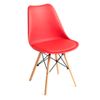 Silla Haus Roja Estilo Nordico Acolchado En Piel Sintética Patas En Madera 49 X 52,5 X 84 Cm Spazioluzio