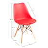 Silla Haus Roja Estilo Nordico Acolchado En Piel Sintética Patas En Madera 49 X 52,5 X 84 Cm Spazioluzio