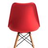 Silla Haus Roja Estilo Nordico Acolchado En Piel Sintética Patas En Madera 49 X 52,5 X 84 Cm Spazioluzio