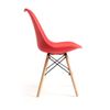 Silla Haus Roja Estilo Nordico Acolchado En Piel Sintética Patas En Madera 49 X 52,5 X 84 Cm Spazioluzio