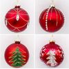 Bola De Navidad Roja Set 4pcs 8cm