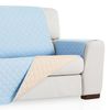 Salvasofá Couch Cover Reversíble. Funda Para Sofá 2 Plazas Xl, Azul Claro / Beige