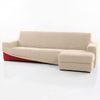 Funda Chaise Longue Super Elastica Relive Brazo Derecho Corto, Beig. Funda Elástica Para Sofá Chaise Longue