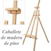 Solagua Caballete De Madera Para Pintar De Pino Natural, Caballete De Pie Portátil Y Ajustable, Altura 120 Cm, Soporte De Lienzos, Láminas, Cuadros Y Fotografías, Soporte Trípode Para Lienzos, Regulable Y Plegable, Manualidades Niños Y Adultos