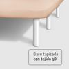 Base Tapizada Beige Con Patas De Madera Blanca | Medidas 105x180 Cm | Tejido 3d Transpirable