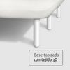 Base Tapizada Blanco Con Patas De Madera Blanca | Medidas 150x190 Cm | Tejido 3d Transpirable