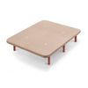 Base Tapizada Beige Con Patas De Madera Cerezo | Medidas 140x190 Cm | Tejido 3d Transpirable