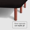 Base Tapizada Negro Con Patas De Madera Cerezo | Medidas 150x200 Cm | Tejido 3d Transpirable