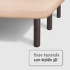 Base Tapizada Beige Con Patas De Madera Wengué | Medidas 105x190 Cm | Tejido 3d Transpirable