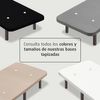 Base Tapizada Beige Con Patas De Madera Wengué | Medidas 120x190 Cm | Tejido 3d Transpirable