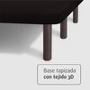 Base Tapizada Negro Con Patas De Madera Wengué | Medidas 90x190 Cm | Tejido 3d Transpirable