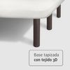 Base Tapizada Blanco Con Patas De Madera Wengué | Medidas 105x190 Cm | Tejido 3d Transpirable