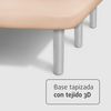 Base Tapizada Beige Con Patas De Madera Plata | Medidas 105x190 Cm | Tejido 3d Transpirable