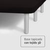 Base Tapizada Negro Con Patas De Madera Plata | Medidas 105x190 Cm | Tejido 3d Transpirable