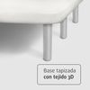 Base Tapizada Blanco Con Patas De Madera Plata | Medidas 150x190 Cm | Tejido 3d Transpirable