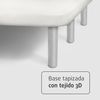 Base Tapizada Blanco Con Patas De Madera Plata | Medidas 90x190 Cm | Tejido 3d Transpirable