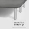 Base Tapizada Gris Con Patas De Madera Plata | Medidas 105x190 Cm | Tejido 3d Transpirable