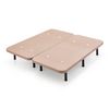 Base Tapizada Beige Con Patas De 26 Cm | Medidas 160 X 180 Cm | Tejido 3d Transpirable | Barras Transversales De Refuerzo