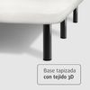 Base Tapizada Blanco Con Patas De 26 Cm | Medidas 105 X 190 Cm | Tejido 3d Transpirable | Barras Transversales De Refuerzo