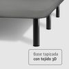 Base Tapizada Gris Con Patas De 32 Cm | Medidas 105 X 190 Cm | Tejido 3d Transpirable | Barras Transversales De Refuerzo