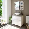 Mueble Camerino Con 2 Puertas Para Baño Con Módulo De Espejo Y Estantes En Color Blanco Brillo Con Medidas: 60 X 65 X 21 Cm