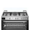 Cocina De Gas Con Horno Svan Skgw5901x 5 Fuegos 96l Tapa Cristal Inox 87,6 Cm