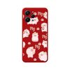 Funda Silicona Líquida Roja Xiaomi Redmi 12 Diseño Cerdos Dibujos