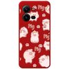 Funda Silicona Líquida Roja Para Vivo X80 Lite 5g Diseño Cerdos Dibujos