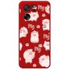 Funda Silicona Líquida Roja Para Xiaomi 13t / 13t Pro 5g Diseño Cerdos Dibujos