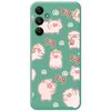 Funda Silicona Líquida Verde Para Samsung Galaxy A05s Diseño Cerdos Dibujos