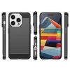 Funda Gel Tpu Tipo Carbon Negra Para Iphone 15 Pro (6.1)